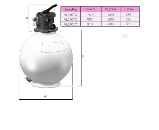 Фільтр Hayward SwimPro VL210T (10 м3 / год, D520), изображение 4 ᐉ Купить ᐉ Цена ᐉ Заказать