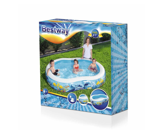 Детский надувной бассейн Bestway 54118 (262х157х46 см), изображение 4 ᐉ Купить ᐉ Цена ᐉ Заказать в Киеве, Украине